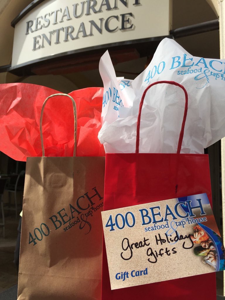 Perfect time to order your #GiftCard Call 727-896-2400, ask for a manager. Everyone LOVES a gift of dining <a href="/400Beach/">400 Beach Seafood</a>