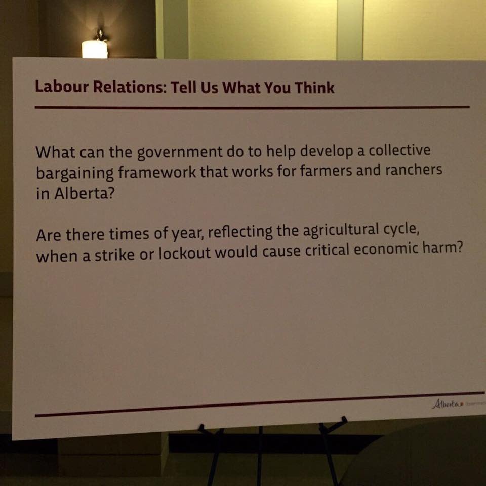 As seen by a Facebook post by Kevin Kunz, it appears the <a href="/albertaNDP/">Alberta NDP</a> want to unionize the Ag industry #Ridiculous