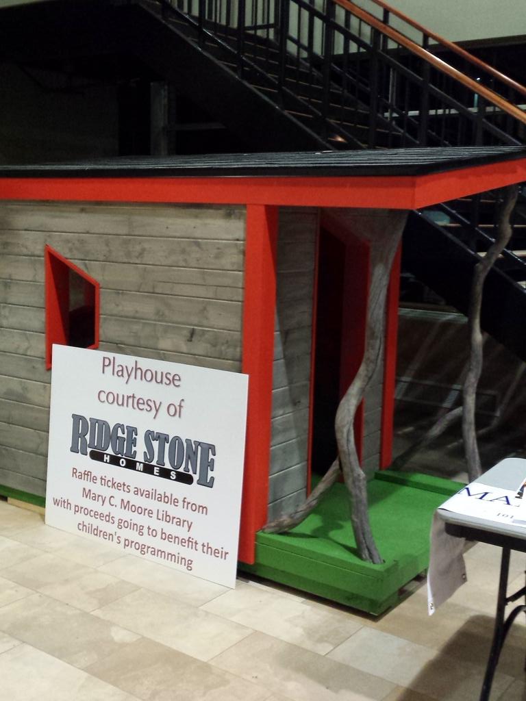 Overheard at light up the night in Lacombe "I wish I could win the library" at the library's raffle on the playhouse