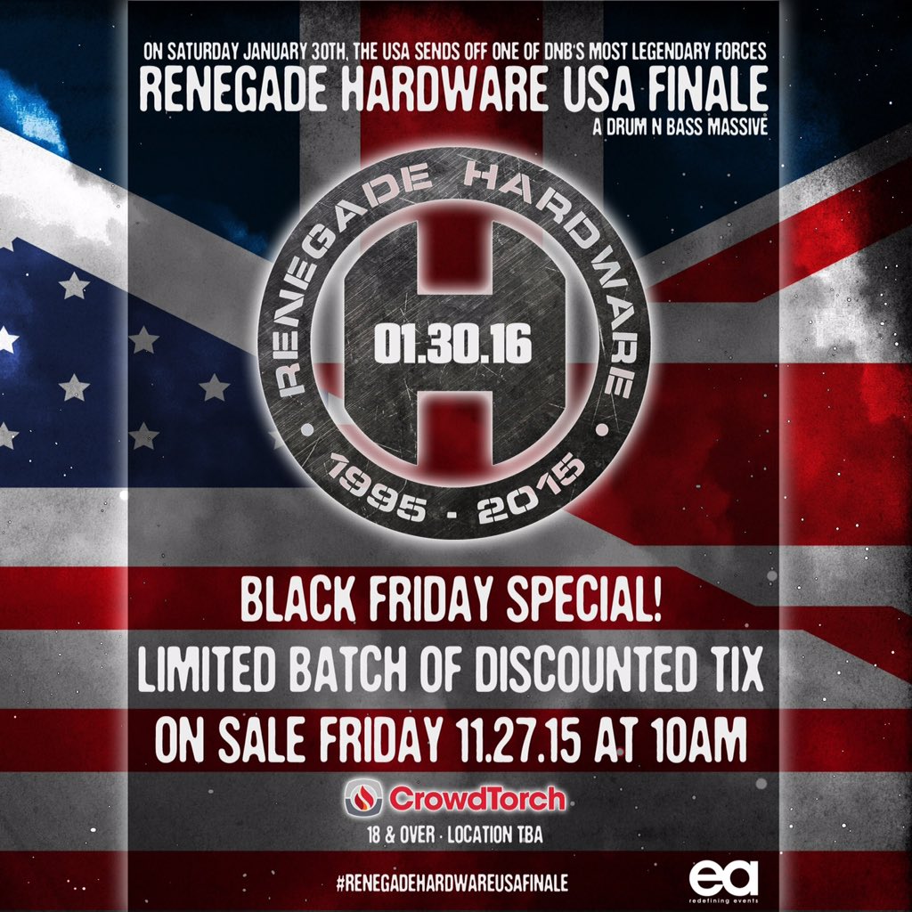 neuropunkdj's tweet photo. #RenegadeHardwareUSAFinale discount tix on sale Friday at 10am PST Link: https://t.co/qN6WOxC4Mz @HardwareHQ https://t.co/AeLUYJp1g7