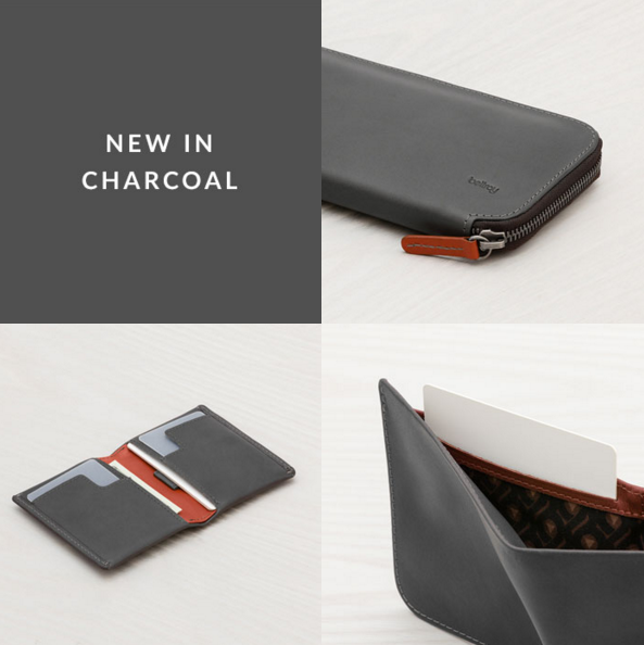 Bellroy's tweet photo. Our #carryout, #slimsleeve, #hideandseek, #phonepocket and #pocketplus, now in Charcoal >> https://t.co/NhTDFWNLQl https://t.co/X36TLdLYV2