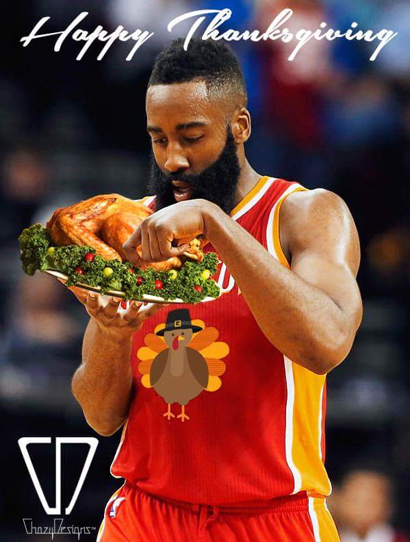 ChozyDesigns's tweet photo. @JHarden13 what do you think? Was the #turkey good? Share it with the world, they'll love this :) #happthanksgiving https://t.co/pkkYpQweEM