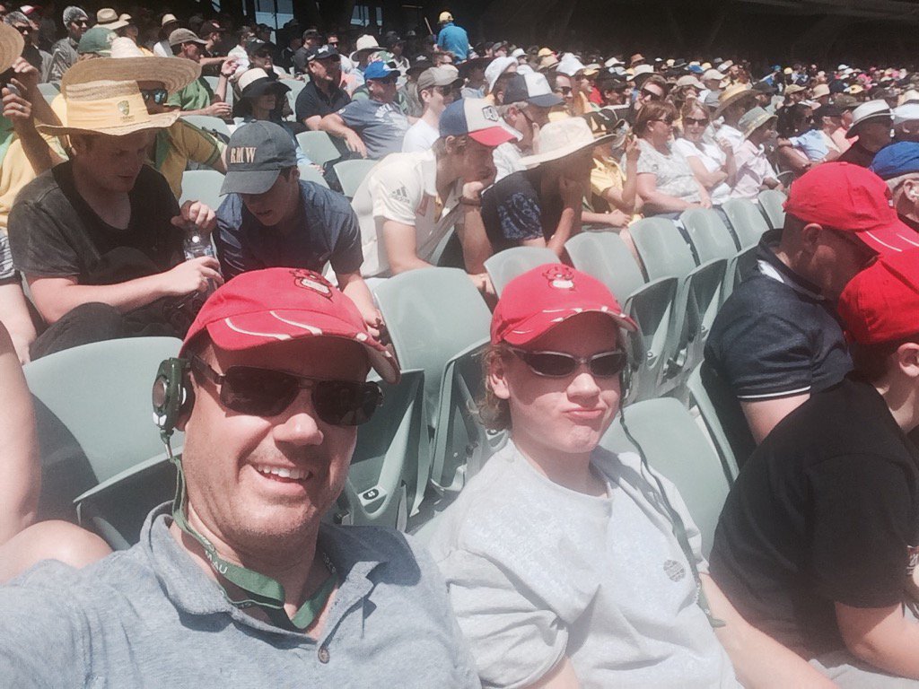 Enjoying the first Test at the awesome Adelaide Oval