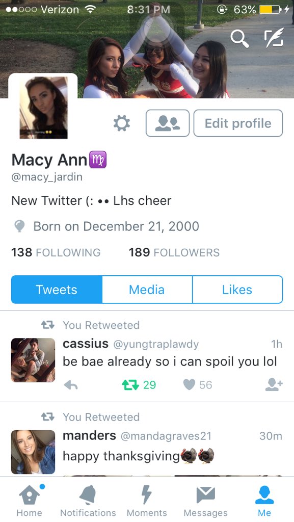 itsmacy342's tweet photo. hey dudes follow my new Twitter @macy_jardin https://t.co/FNoHzirj6y