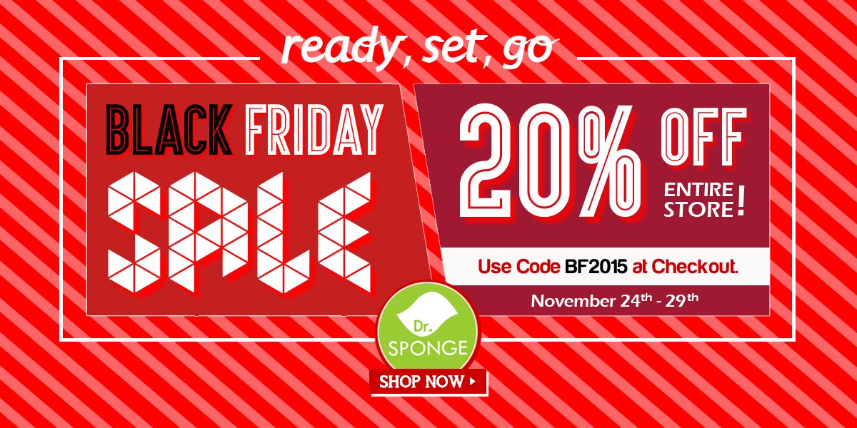 DoctorSponge's tweet image. #NowThatThanksgivingsOver #BlackFriday #sales is happening right now w/ 20% off entire store drsponge.com