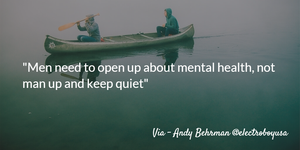 Julioc1970's tweet photo. "Men need to open up about mental health" #mentalhealth #bipolar via @electroboyusa https://t.co/zXkR0iAl1p https://t.co/15FFeb5QhN