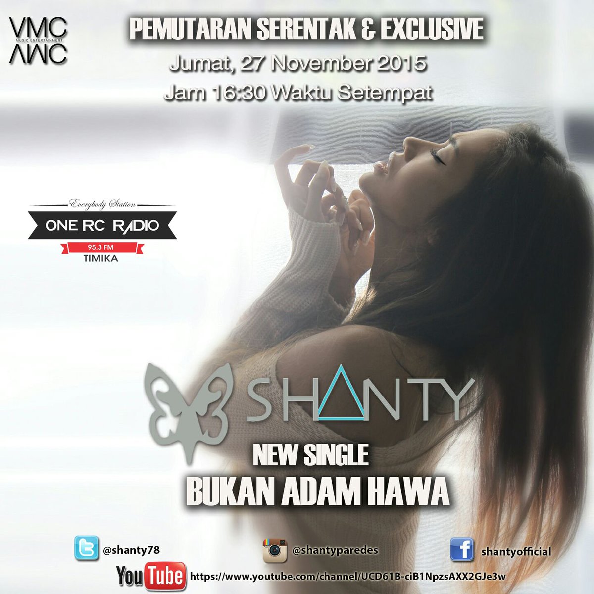 Jgn lupa hari ini Jam 16.30 WIT #PemutaranSerentak #Exclusive new single #BukanAdamHawa milikny <a href="/shanty78/">shanty 🦋</a> <a href="/VMC_Ent/">VMC Music Indonesia</a>