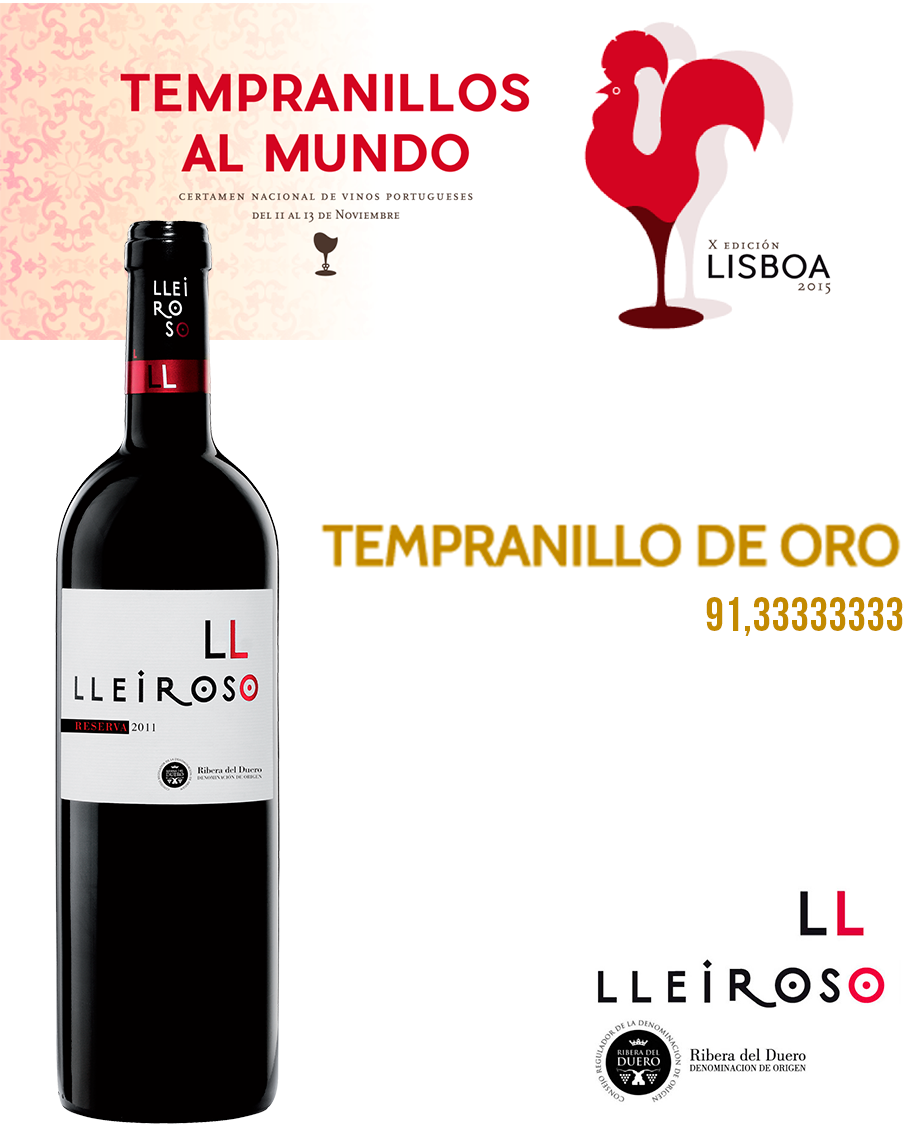 bodegaslleiroso's tweet photo. ¡Nuestro #LleirosoCrianza y #LleirosoReserva reciben Medalla de Oro en el certamen #TAM2015! #Lisboa #GoFindLleiroso https://t.co/ZuC0FkRkEx