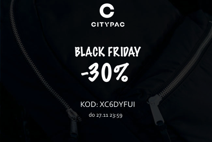 city_pac's tweet photo. Black Friday -30%, kod promocyjny: XC6DYFUI, do 27.11 23:59 #BlackFriday #shopping #streetstyle 
citypac.pl https://t.co/plAYYDGIzZ