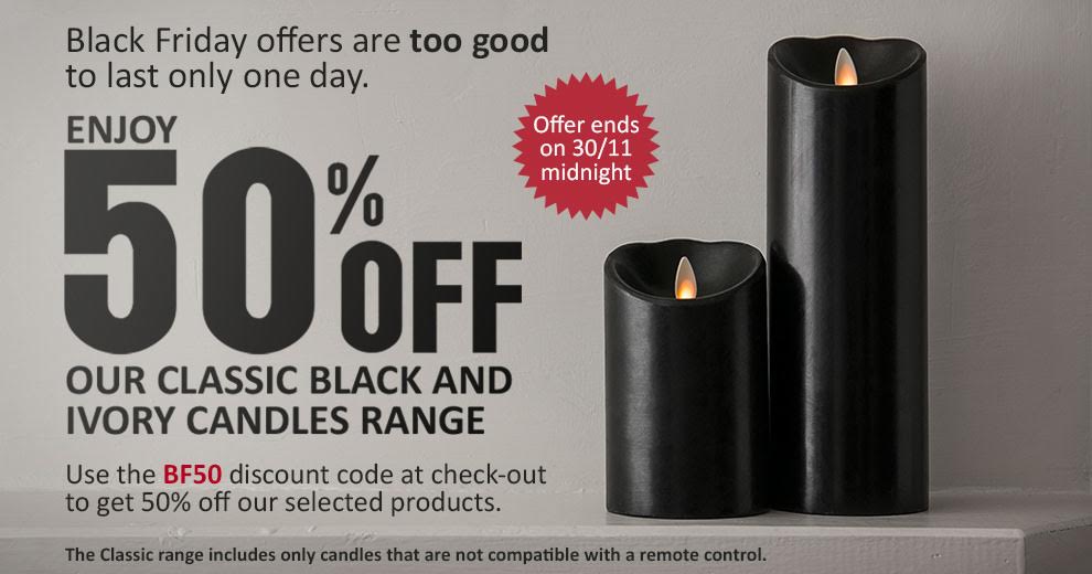 LuminaraEurope's tweet photo. Up to 50% off #Luminara #flameless #candles on BLACK FRIDAY until 30/11 midnight! https://t.co/A2USmnOHCR #LED https://t.co/g3UfYYsypx