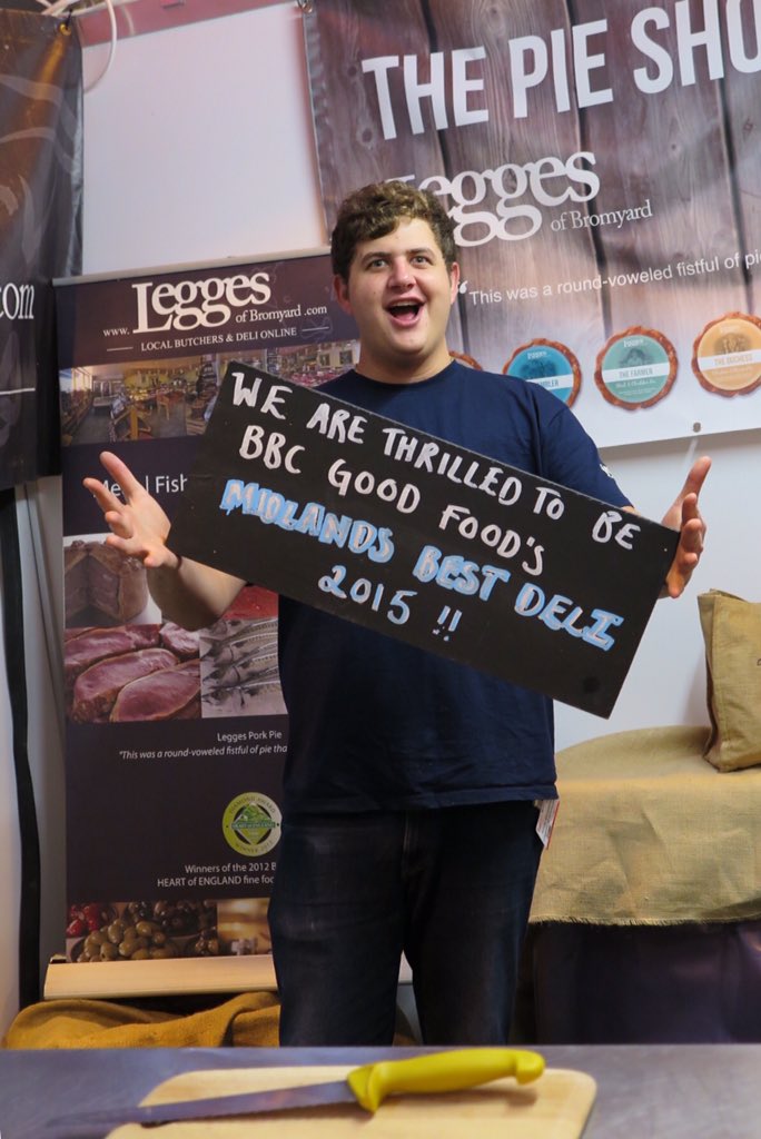 LeggesOnline's tweet photo. Don't be shy ... Try our pie at the @BBCGoodFoodShow - Find us on stand E70 #midlandsbestdeli #herefoodshire https://t.co/ChWyQ9WYJF