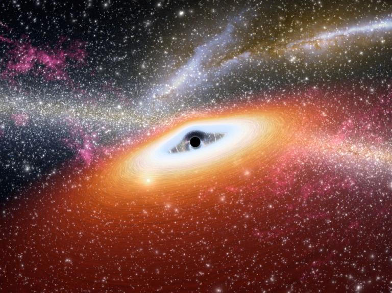 NASA's tweet image. Black holes aren't empty holes at all! They're a massive amount of matter packed in a tiny area #BlackHoleFriday