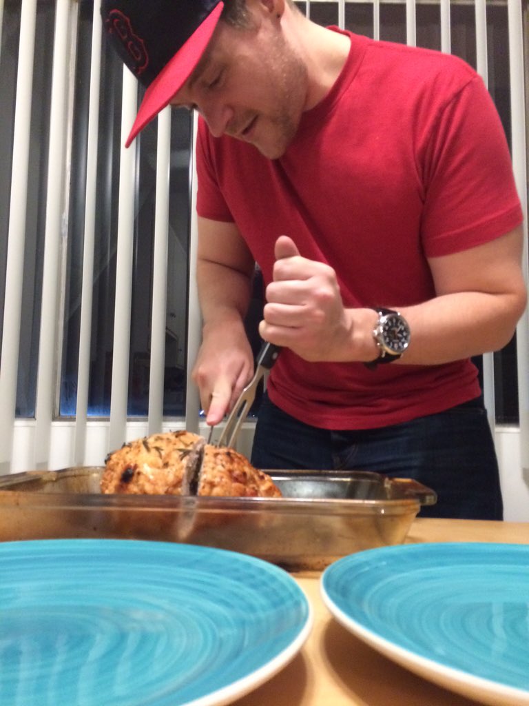 foxvanallen's tweet photo. The ceremonial carving of a miniature slice of bird #Foxgiving https://t.co/sANm6V0Gq0