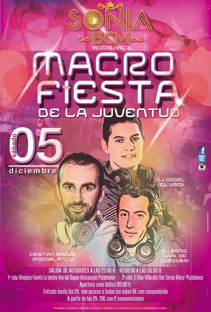 DiscotecaBCM's tweet photo. Sábado 5Dic #elvallesemueve Autobuses desde las 23:00 hrs #macrofiesta https://t.co/vAT7LFAr46