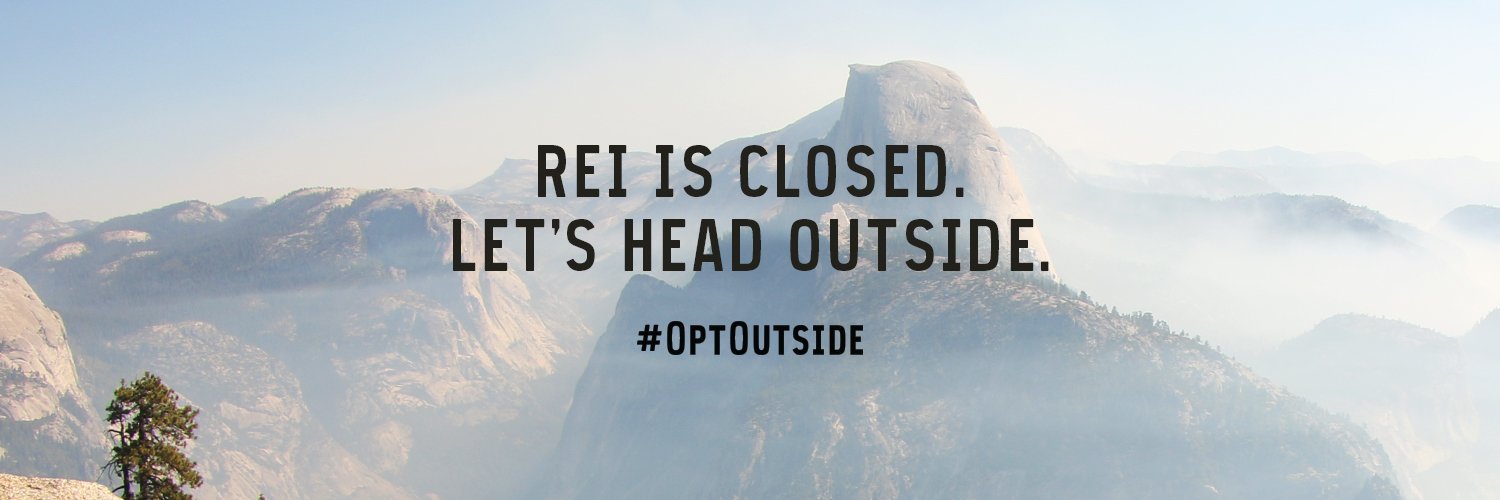 Great branding OPT OUTSIDE trademark from REI Erik M Pelton