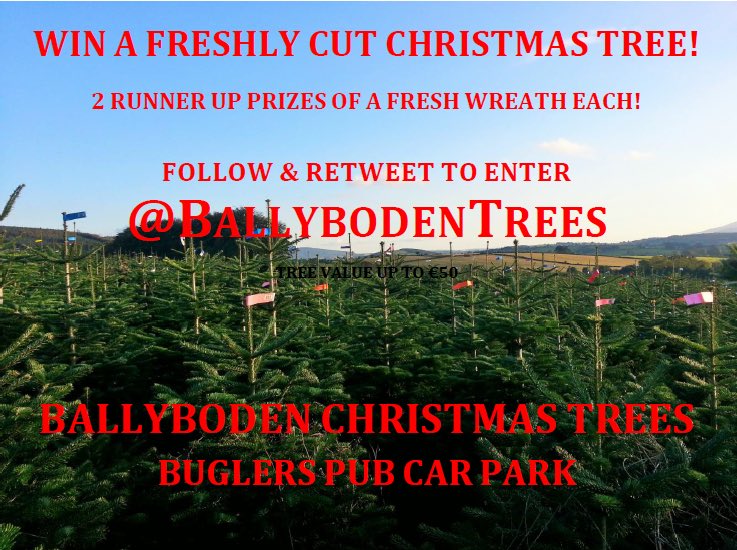 RathfarnhamV's tweet photo. 🖐Competition🖐

Win a Christmas Tree worth €50
RT &amp; follow @BallybodenTrees

Winner picked on Monday🎄🎄🎄🎄 https://t.co/HRbdLXlsnu