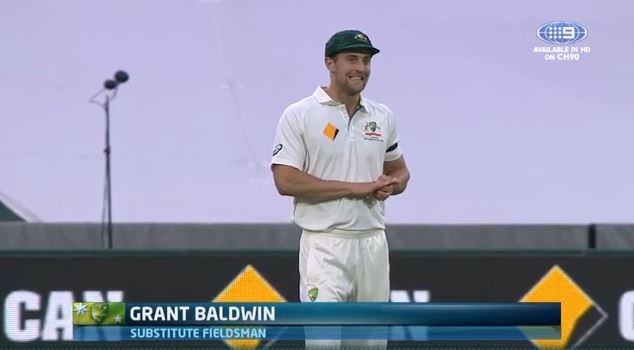 Grant Baldwin is the team masseur and logistics coordinator, currently fielding in the #DayNightTest! #AUSvNZ