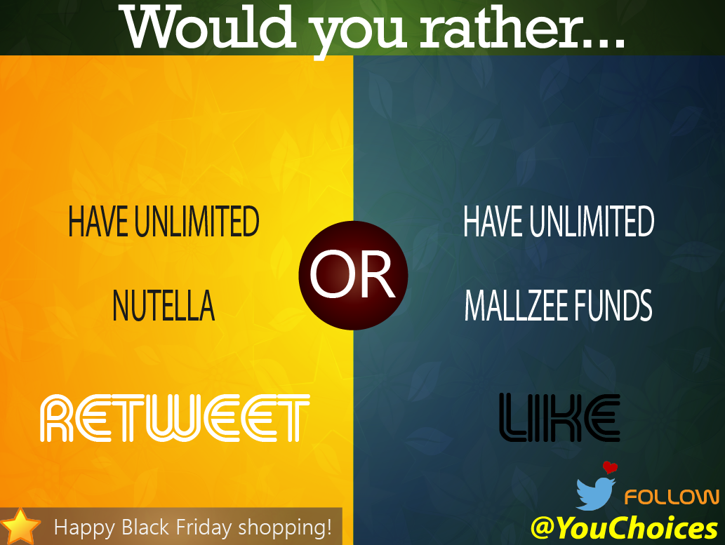 YouChoices's tweet image. Nutella or Mallzee?