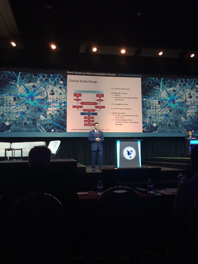 Dr Deer presenting results from ACCURATE study on DRG #stim4pain #NANS2015