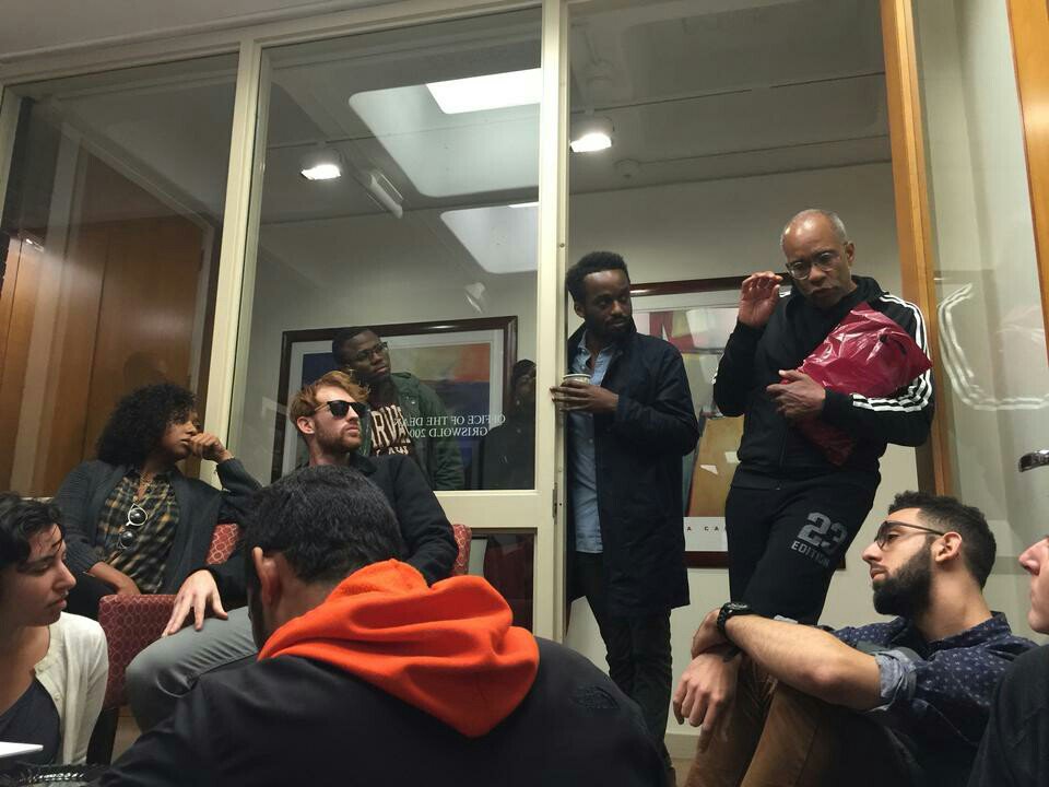 ReclaimHLS's tweet photo. Prof Kennedy popped in at the teach in. #ReclaimHarvardLaw #HarvardLawProtest https://t.co/IMYoTNvGOJ
