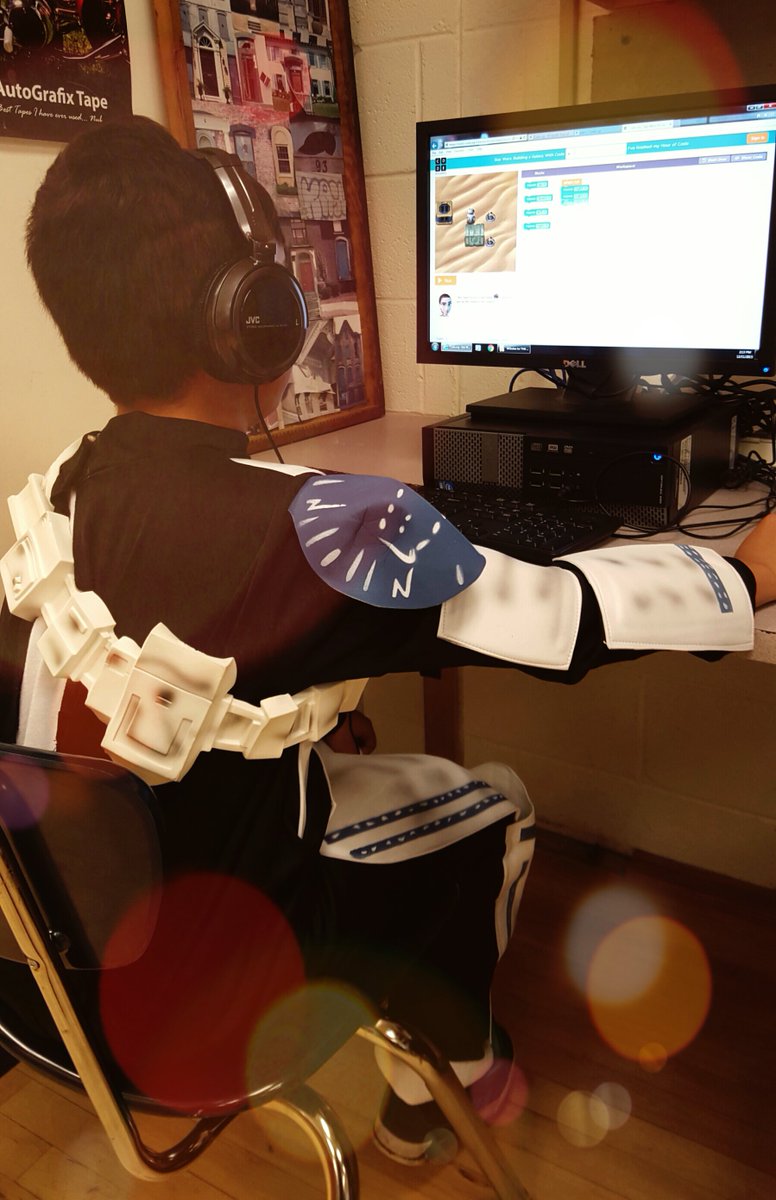 Star Wars Storm Trooper &amp; Hour of Code.  Awesome combination! #code #HourOfCode #newburgh #StarWars