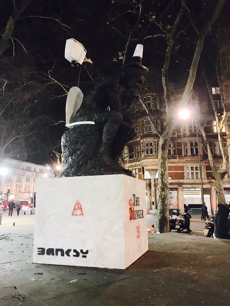So <a href="/thereaIbanksy/">unheard</a> just dropped 'The Stinker' off outside our front door. Think he knows we worked on <a href="/UrinetownUK/">Urinetown</a>?🚽