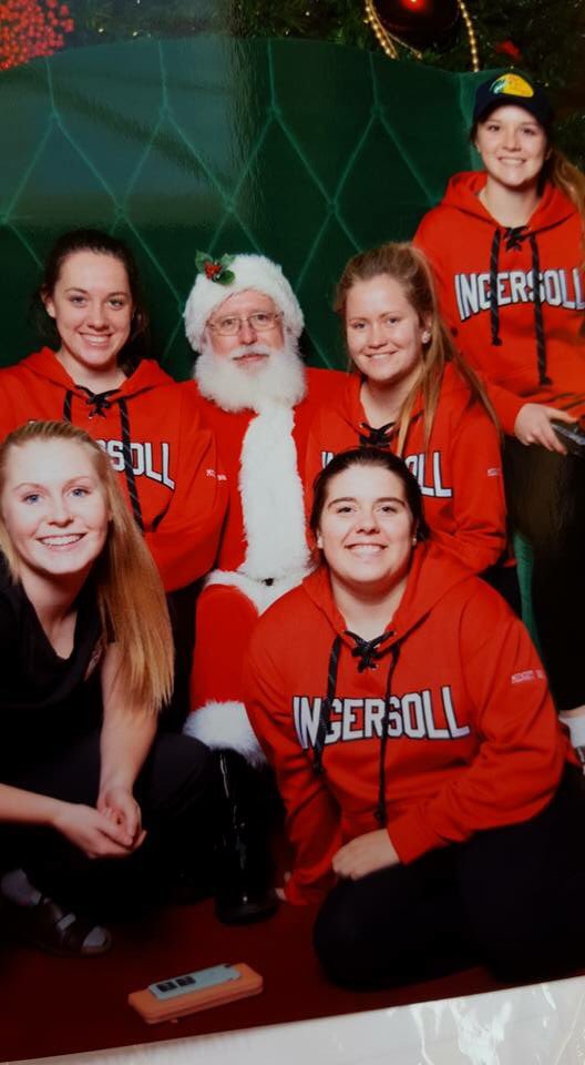 IngersollIce's tweet photo. A little Christmas Fun for these Midget girls between games today!! https://t.co/F2ELgQMeYf