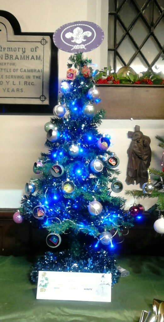 BrothertonScout's tweet photo. Here's the Scout Groups entry in Christmas tree festival on the 12th Dec 10am - 3pm at St Edwards church Brotherton. https://t.co/4SP7SiVrRw