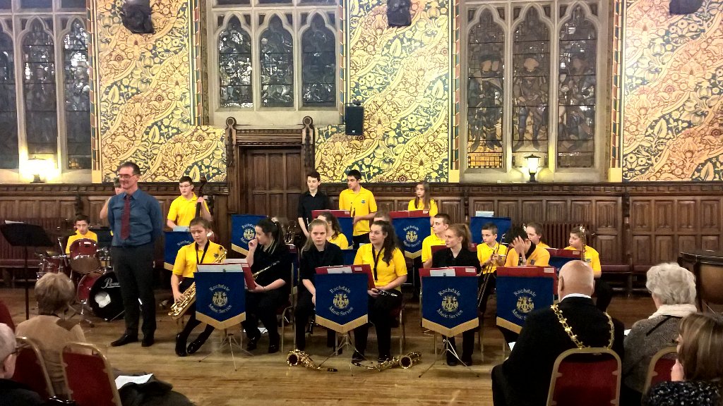 RochdaleMusic's tweet photo. RMS Christmas concert 2nd half begins with RMS Big Bands🎄🎅 https://t.co/109uy9Smwm