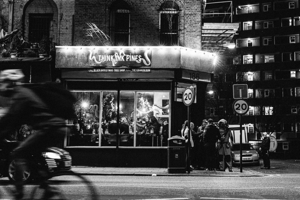 sparkdan666's tweet photo. Having a drink with my lovely wife in #ThinkInkPines in hackney road. Freaking awesome! @KrakenRumUK @krakenrum_uk https://t.co/wJfFv4LwCy