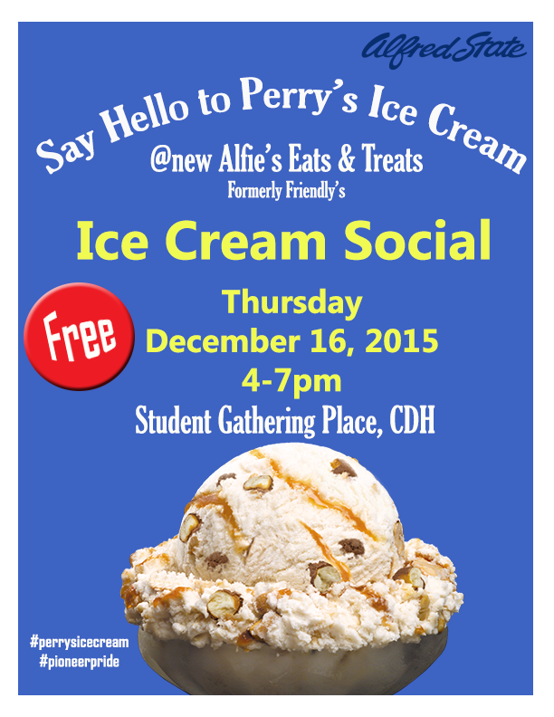 ACESAlfred's tweet photo. Welcome Alfie's featuring Perry's Ice Cream @ Ice Cream social 12/16. #asalumni #alfredstate #perrysicecream https://t.co/kmTKgjzsjZ