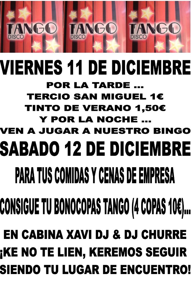 ESTE FINDE NOS VEMOS POR TANGO....