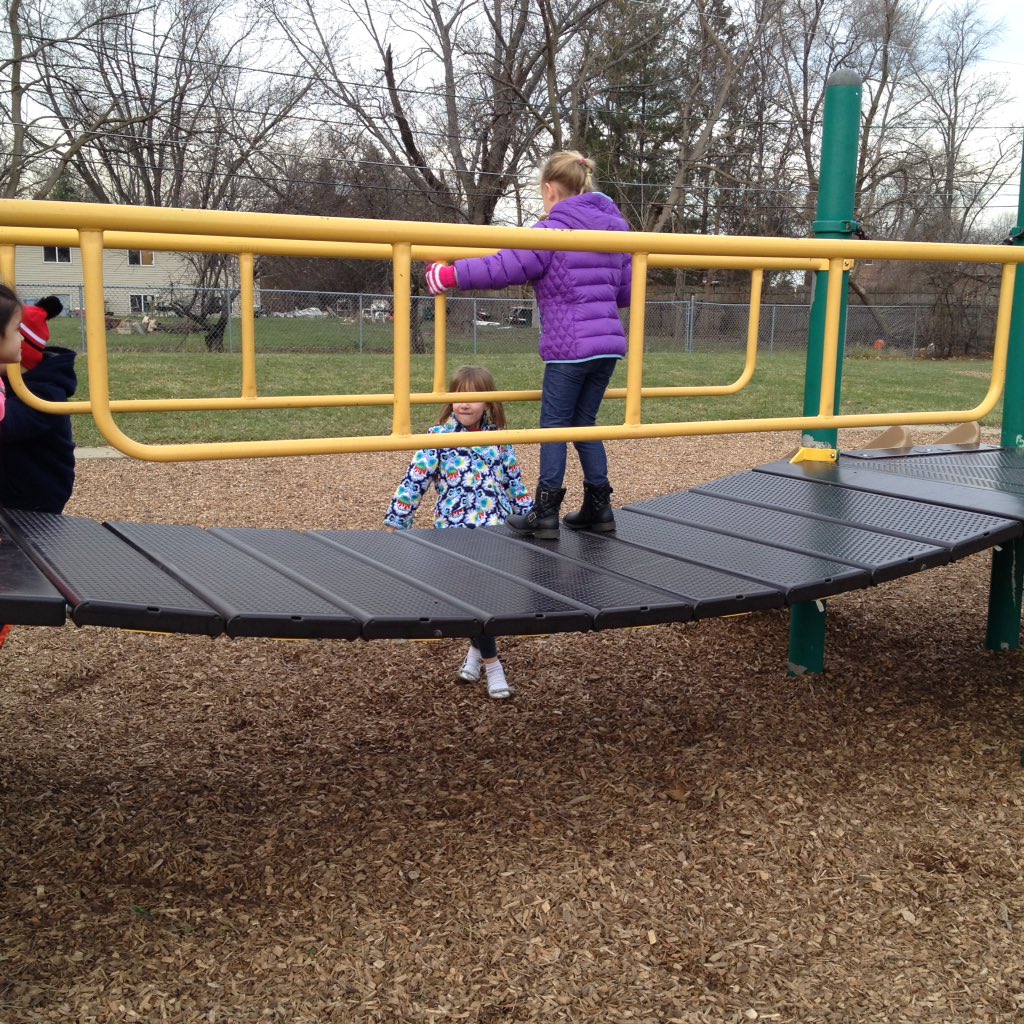 Acting out 3 Billy Goats Gruff at recess!
