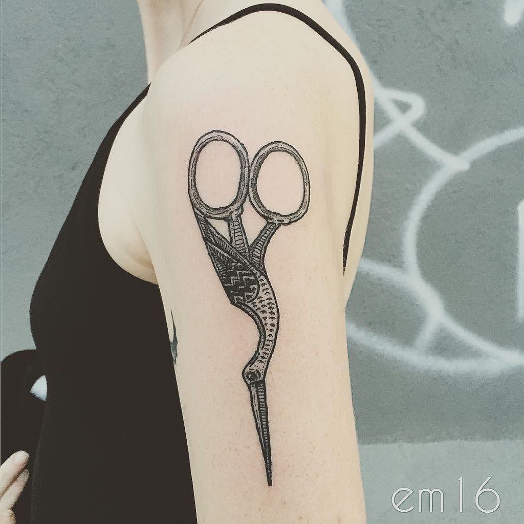 em16art's tweet photo. Always happy to tattoo #storkscissors. Thank you Von! #drawing #brooklyntattoo #tattoo #tattooart #art #lines #lineโฆ https://t.co/FclvslPW8G