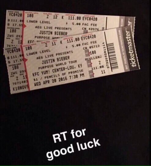 mybelieberside's tweet photo. For anyone without purpose tour tickets yet 💖 https://t.co/J40STQFf9O