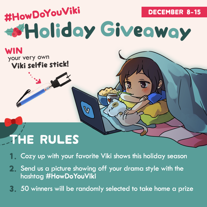 Viki's tweet photo. Win ur very own Viki selfie stick: Simply post a photo of u #VikiBinge w/ hashtag #HowDoYouViki. Ready, snap, post! https://t.co/GCaYZcLIyk
