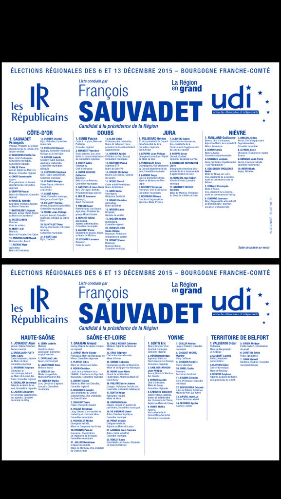 Sauvadet's tweet photo. Dimanche, si vous voulez le #changement en #BourgogneFrancheComte, ne vous trompez pas de bulletin ! https://t.co/bakN1rUhNv