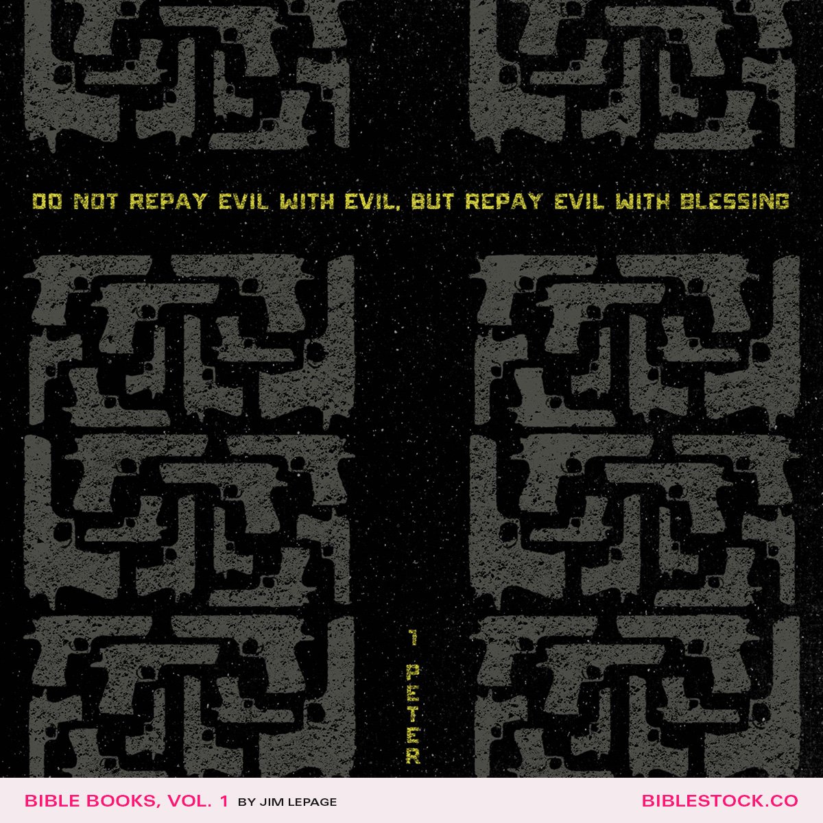 BiblestockCo's tweet photo. "Repay Evil with Blessing" 1 of 83 pieces in our Bible Books, Vol. 1 collection. Purchase at https://t.co/qSHkM8uKja https://t.co/faO7BVJFch