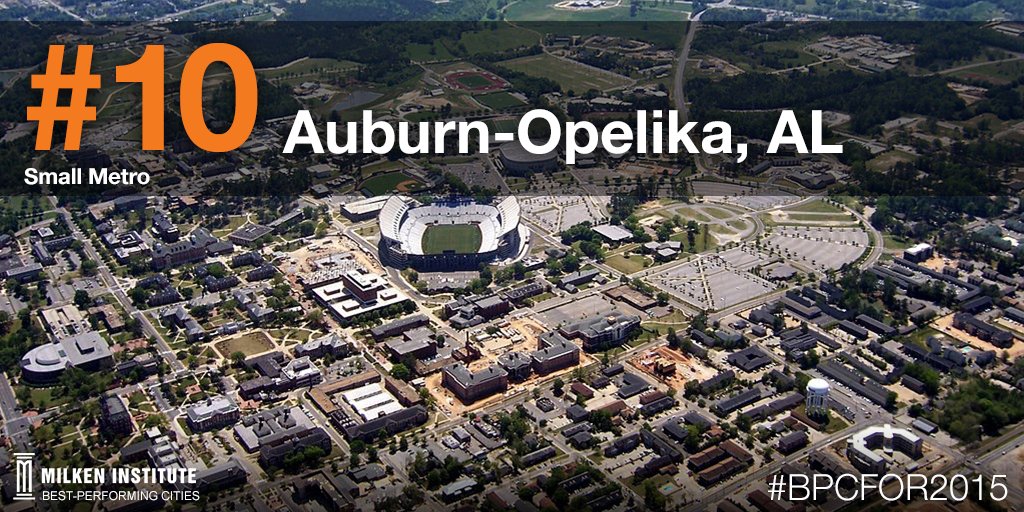 MilkenInstitute's tweet photo. Auburn-Opelika is a top metro for #bpcfor2015 https://t.co/CBd8TtukhL @CityofAuburnAL @AuburnU @oanow @opelikacity https://t.co/7YZdGle0Zu