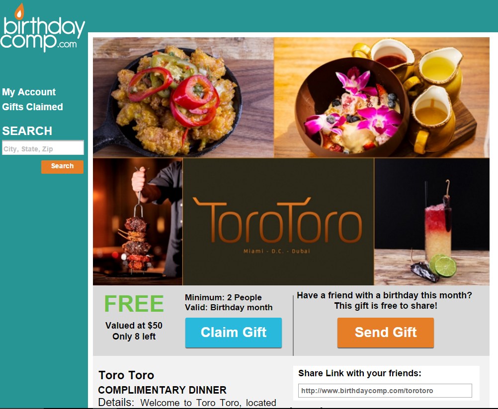 BirthdayCompNJ's tweet image. Here is a FREE dinner offered valued at $50! #NewJersey we can get this too! Now hiring! BirthdayCompReps@gmail.com