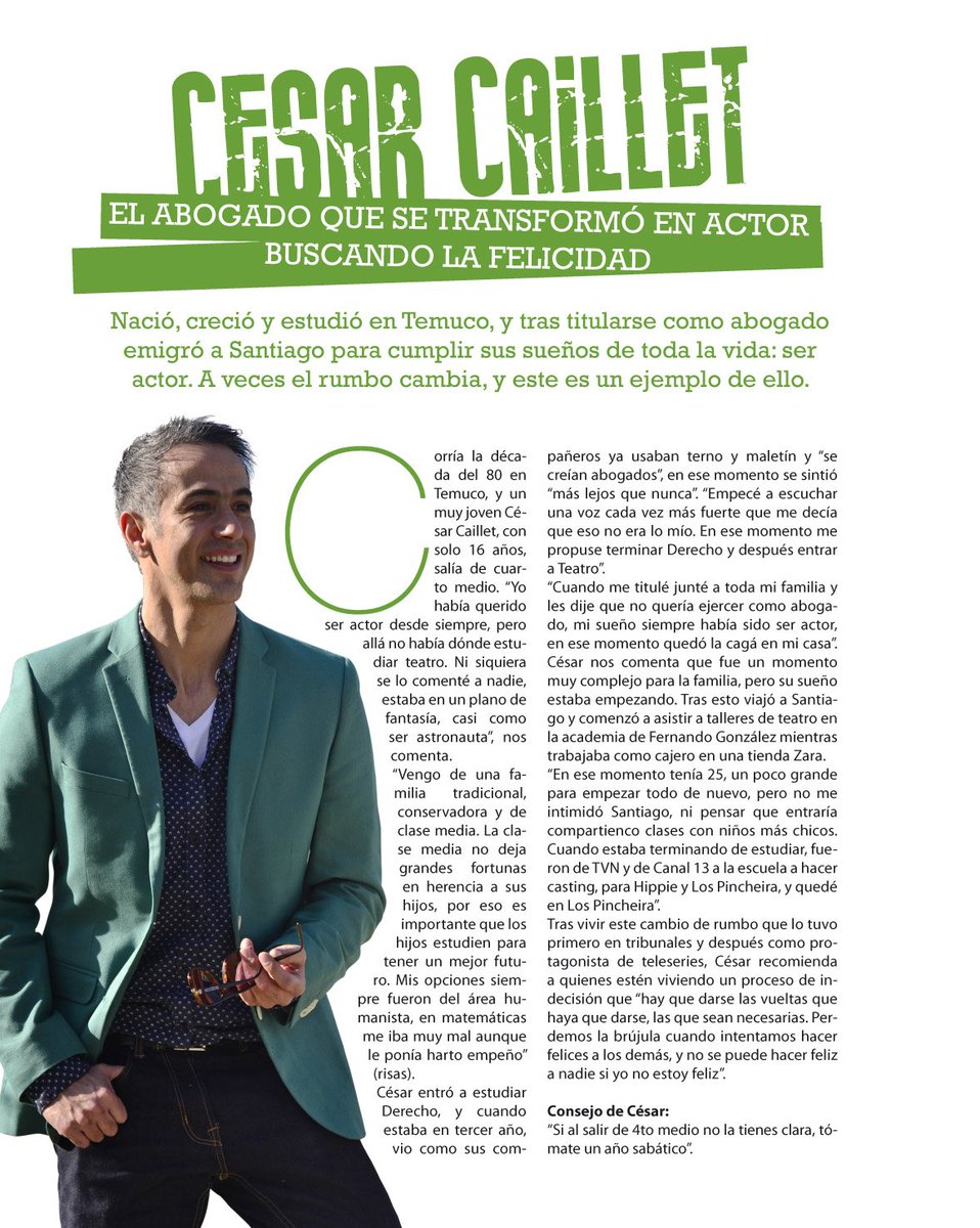 decision_vida's tweet photo. Conoce la historia de @cesarcaillet, el abogado que se convirtió en actor. #EducaciónSuperior #ChaoPSU #PostPSU https://t.co/LgUSR34buy