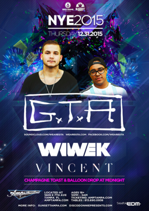 TAMPA-listen up! Still don't know what to do for NYE? You can see <a href="/weareGTA/">Electronic Music News</a>, <a href="/WiwekDJ/">WIWEK</a> &amp; more bit.ly/1TBtT3J