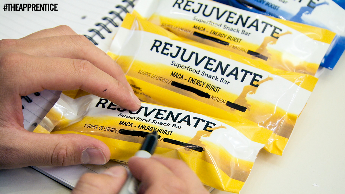 bbcapprentice's tweet photo. Nothing says ‘great product’ quite like marker pen all over the packaging. #theapprentice https://t.co/zKkSY2jFbJ