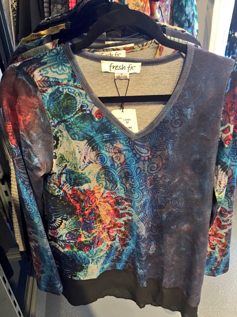 artisboutique's tweet photo. Add some colour into your #winter wardrobe! This #freshfx multicoloured diagonal top is a great piece! #yeg #fashion https://t.co/AUCZ66RRYl