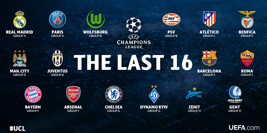 Uefa Champions League On Twitter The Ucl Round Of 16 Lineup Is Complete Https T Co 09gtdv1pbo