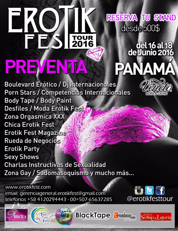 ErotikFestTour's tweet photo. @ErotikFestTour  2016 seduce a Panama , le invitamos a proyectar su marca, info :gerenciageneral.erotikfest@gmail https://t.co/qJkXiBC1D0