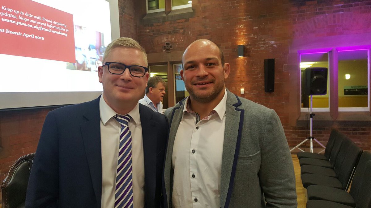 Great night with <a href="/RoryBest2/">Rory Best</a> at @PwC_NI Fraud Academy. A pleasure to interview on the use of data analysis in sport.