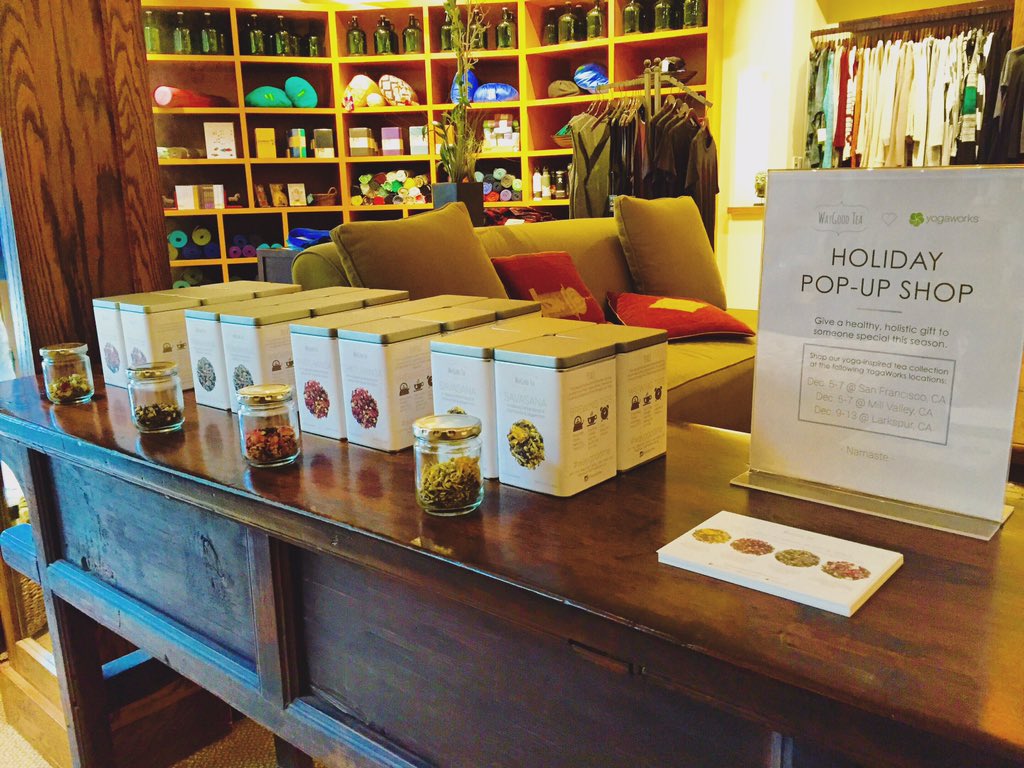 WayGoodTea's tweet photo. Stop by and say hi!
WayGood Tea x #YogaWorks
Pop-Up Shop
Dec. 9-13 @ YogaWorks #Larkspur 
#giftideas #marin #yoga https://t.co/CQg9vmHFxy