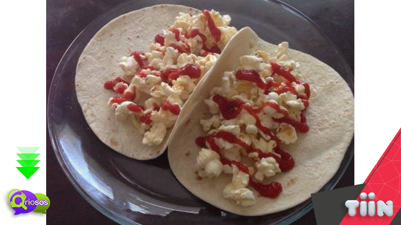 Qriosostv's tweet photo. De tanto #Qriosos, ya nos dio hambre¿Qué tal un taco de palomitas con catsup?
-Si
-No
-Hoy cocina mi mami, gracias. https://t.co/LEaEGKfKPc