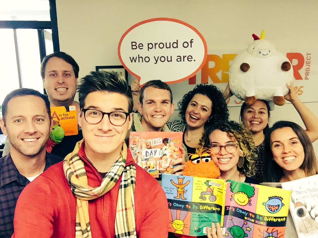 TrevorProject's tweet photo. Here's a #DayInLGBT at Trevor! 🌈Be proud of who you are🌈 https://t.co/EOVkbsq7ix